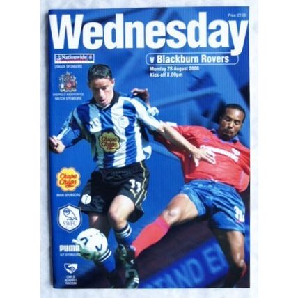 2000 programme Sheffield Wednesday v. Blackburn Rovers