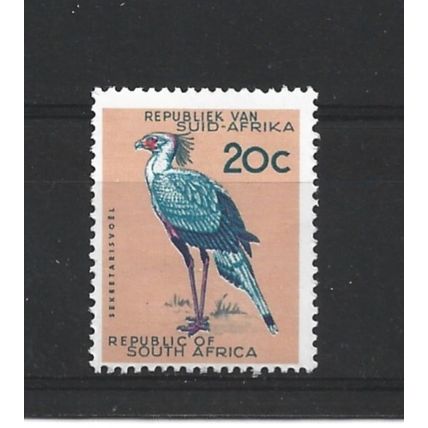 SouthAfrica.SG208 20c Secretary Bird.Variety Unchecked.Mounted Mint.Aug25