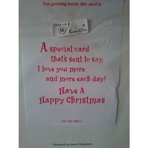 Large Christmas Cards - For My Husband - 06 **** CLEARANCE SALE ****