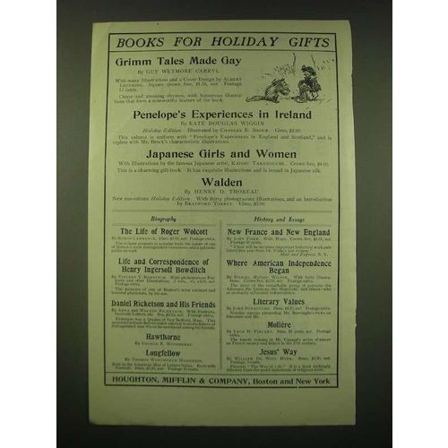 1902 Houghton, Mifflin & Company Ad - Books for Holiday Gifts