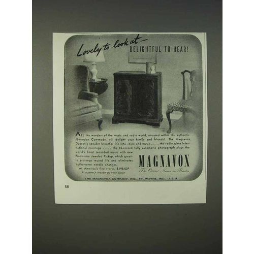 1940 Magnavox Radio Phonograph Ad - Georgian Commode