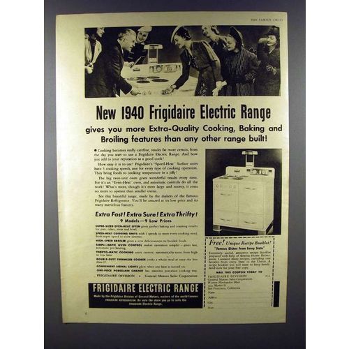 1940 Frigidaire Electric Range Ad!