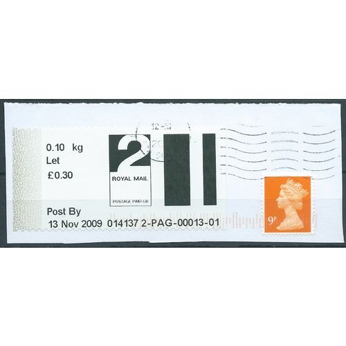 2009 2ND CLASS POST & GO (014137) ON PIECE(EBID50-427XL)