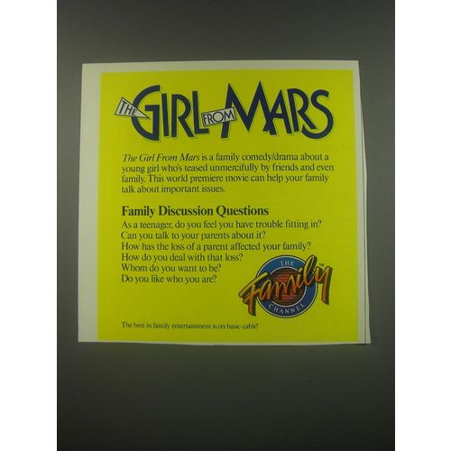 1991 The Family Channel Ad - The Girl from Mars
