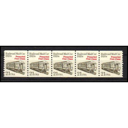 2265 21c Mail Car Fine MNH Dry Gum PNC 1/5 X1194