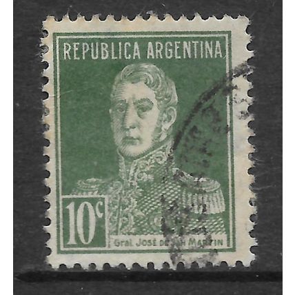 ARGENTINA REP 1923 10c GREEN SAN MARTIN SG 535 FINE USED#
