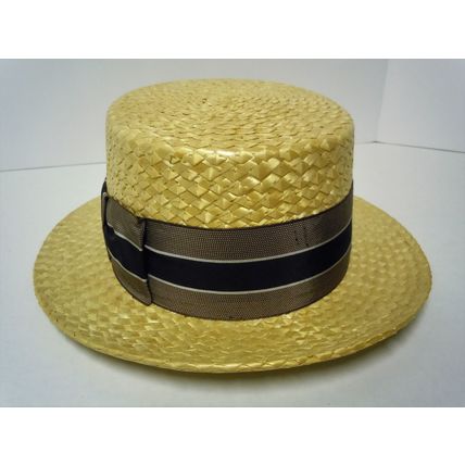 Vintage Resistol Straw Boater / Skimmer Hat, Size 7, Original Box, LIKE NEW