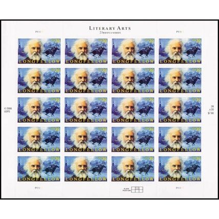 Henry Wadsworth Longfellow Twenty 39 Cent Postage Stamps Scott 4124