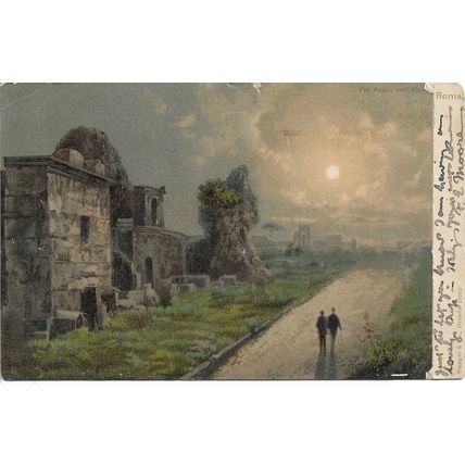 Vintage Postcard - Appian Way, Rome, Italy - Addressed to Miss Shuter