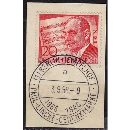 GERMANY BERLIN [1956] MiNr 0156 ( BStk ) [01] Ersttag-O