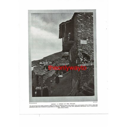Alghero Cathedral, Italy (Aritzo, Village Street On Reverse), Book Illustration