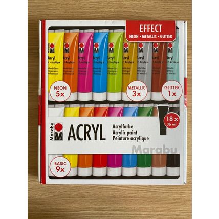 Marabu Acrylic Paint Set EFFECTS (18 x 36ml)