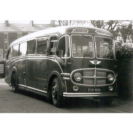 Black & White Photograph of Hansons Buses Ltd. of Huddersfield - EVH 806