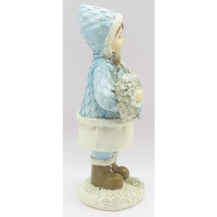 Girl Holding a Wreath Ornament Figurine 13 CM Gift Holiday Home Decor