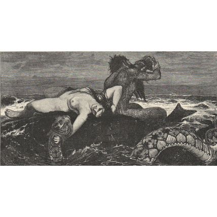 A SEA IDYLL: “MEERESIDYLLE” 1885 Arnold Bocklin VICTORIAN PRINT