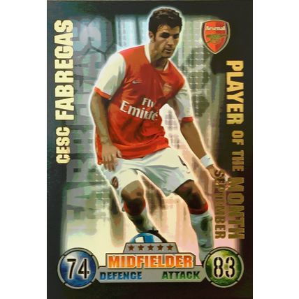 Match Attax Extra 2007/08 Player Of The Monthh Cesc Fabregas Arsenal