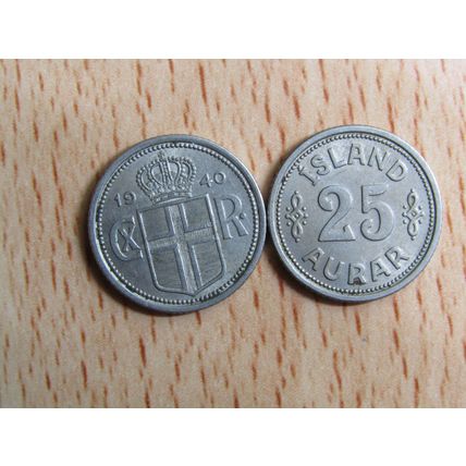 Iceland 1940 25 Aurar Coin