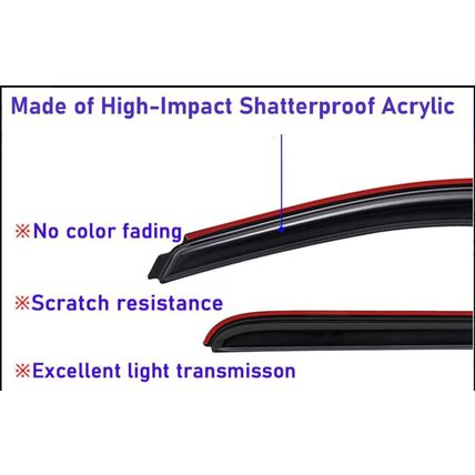 Vent Visors Fits 2013-2018 Nissan Pathfinder by Lightronic WV194479 , 4-Pieces S