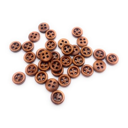 9mm Brown Wooden Buttons 4-Holes Coat Baby Cardigans Sewing Knitting Dolls