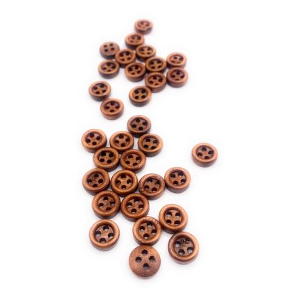 9mm Brown Wooden Buttons 4-Holes Coat Baby Cardigans Sewing Knitting Dolls