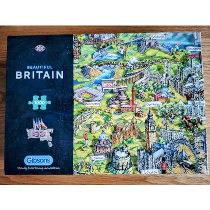 USED ONCE & LIKE NEW - GIBSONS 1000 PIECE JIGSAW - BEAUTIFUL BRITAIN