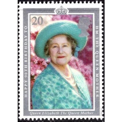 GB QEII 1990 90th Birthday Queen Mother 20p Unmounted Mint MNH SG 1507 stamp