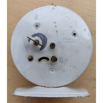 Westclox white style 7 Baby Ben alarm clock with brass trim. Luminous dial 1960?