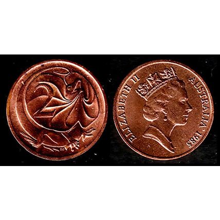 Australia Two Cent 1985 Used Coin Frilled neck-lizard 2c QE II