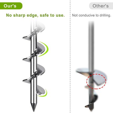 14" Ground Anchors with Chrome-Plated, Heavy-Duty for Trampolines, Tents, Mobile