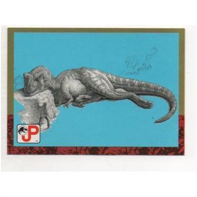 1993 Jurassic Park Universal Studios Collector Card No.84 Sleeping Tyrannosaurus