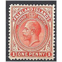 Falkland Islands 1921 SG74 1d Dull Vermillion Mounted Mint ..