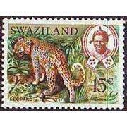 Swaziland QEII 1969 15c Leopard Mounted Mint MM SG 170 Animals Stamp