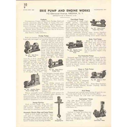 erie pump engine works 1936 dredge bilge sump acid vintage catalog