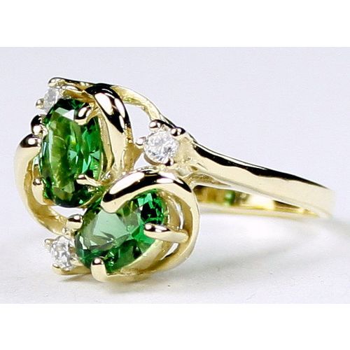 Russian Nanocrystal Emerald, 10KY Gold Ring, R016
