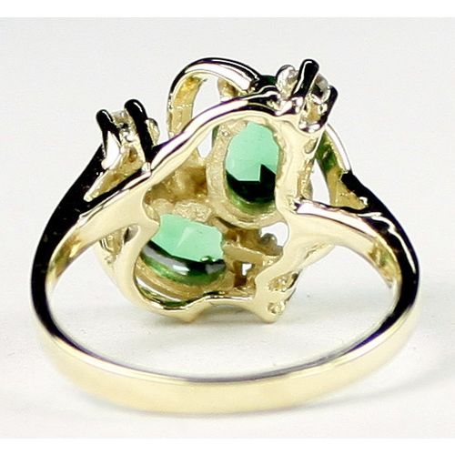 Russian Nanocrystal Emerald, 10KY Gold Ring, R016