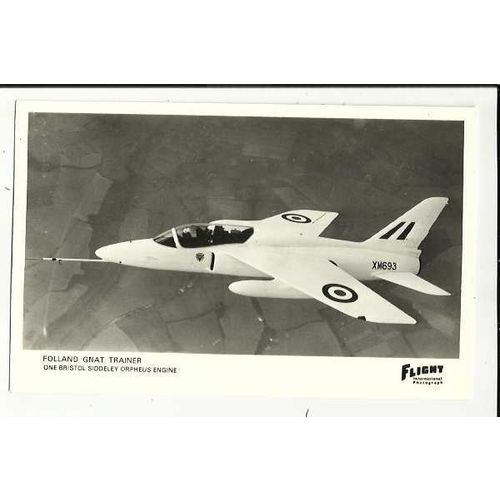 Aviation FOLLAND GNAT TRAINER Postcard by Flight International