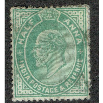 India 1906 ½a Green SG149 GU