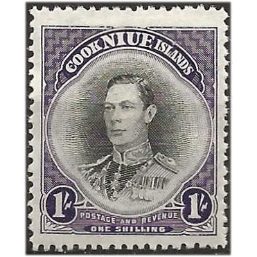 Niue 1944 SG95 1/- Black & Violet Mounted Mint .. ...
