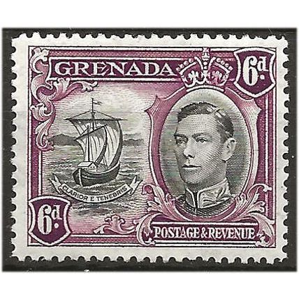Grenada 1938 SG159 6d Black & Purple Mounted Mint . .. .