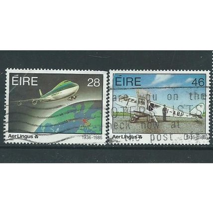 Ireland stamps sg637 sg 637 set used aer lingus aircraft corner crease