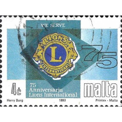 MALTA, Lions Club, blue 1993, 4c, #4