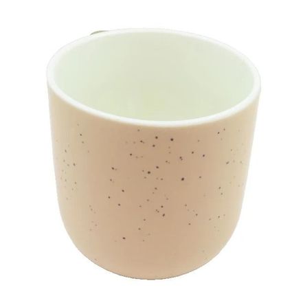 Pink Mug Ceramic 9 CM with Black Dots & Antique Gold Handle Tableware Gift Home