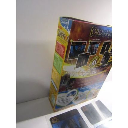 Nestle 2002 Cheerios LOTR Lord of the Rings Cereal Box & Set of 6 Sticker Cards