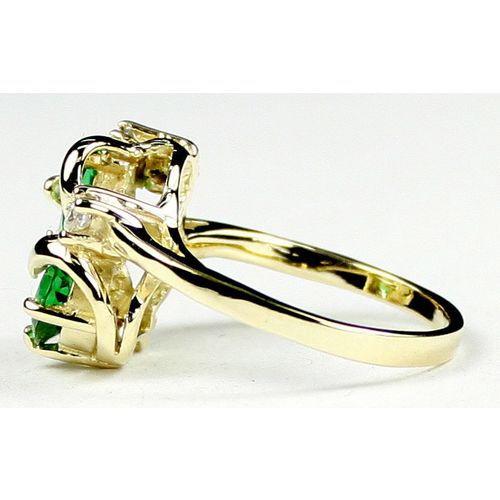 Russian Nanocrystal Emerald, 10KY Gold Ring, R016