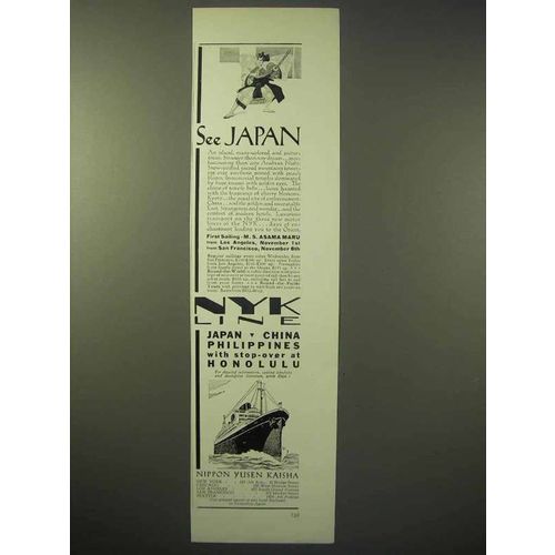 1929 NYK Line Cruise Ad - See Japan
