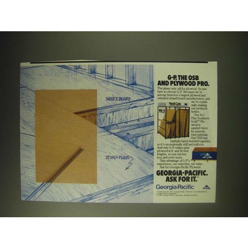 1989 Georgia-Pacific OSB and Plywood Ad - G-P. The OSB and Plywood Pro