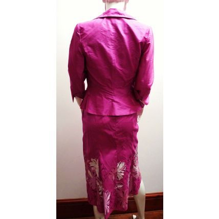 LINEA RAFFAELLI FUCHSIA SKIRT SUIT WEDDING / RACES £995 UK 10 & UK 12 BNWT