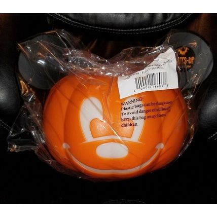 DISNEY MICKEY PUMPKIN LIGHT UP HALLOWEEN TREAT CANDY BUCKET~NEW~TRICK OR TREAT