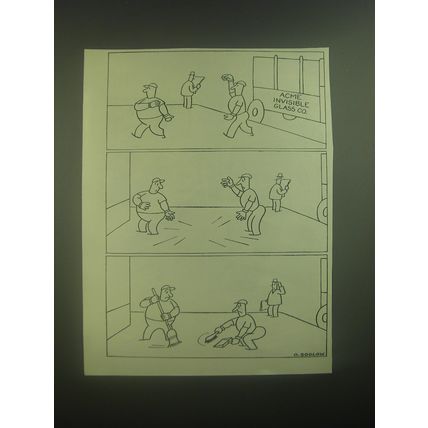 1945 Cartoon by Otto Soglow - Acme invisible glass co.