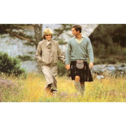 Princess Diana Prince Charles By The Dee North Wales Postcard